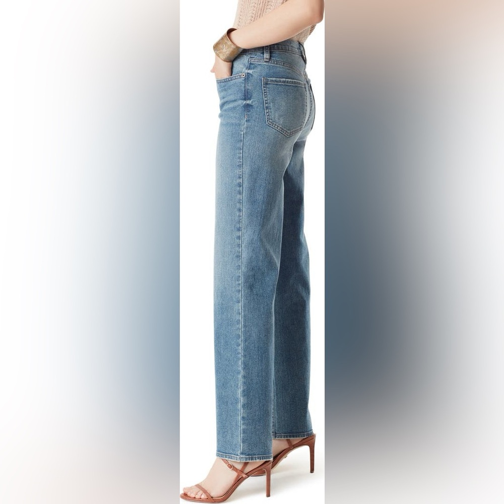 Sam Edelman Codie Wide Leg Jeans High Rise Size 27 Blue Denim - Picture 3 of 13